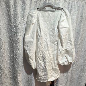 Nasty Gal White Puff Sleeve Backless Dress